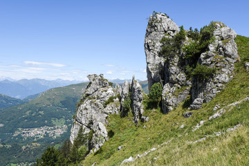Denti della vecchia mountain over Lugano on Switzerland