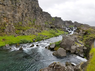 Landscape of Beautifu waterfall in Iceland.