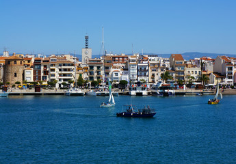Yahts and boats in port Cambrils, Spain