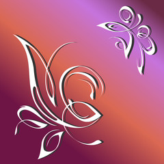 ornament 4-4. abstract white pattern on a colored background