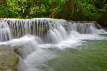 Fototapeta na wymiar Huay mae kamin waterfall in Kanchanaburi Thailand