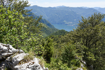 Fototapeta na wymiar Denti della vecchia mountain over Lugano on Switzerland