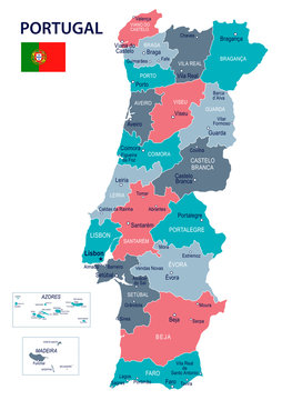 Portugal - map and flag illustration