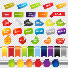 Set Of Color Sale Stickers And Labels