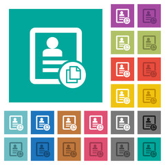 Fototapeta premium Copy contact square flat multi colored icons