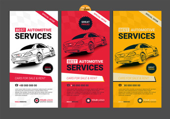 A Set of web Automotive services banners collection layouts.