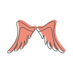 Fototapeta premium Angel wings doodle icon vector illustration for design and web isolated on white background
