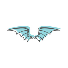 Dragon wings doodle icon vector illustration for design and web isolated on white background