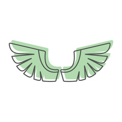 Angel wings doodle icon vector illustration for design and web isolated on white background