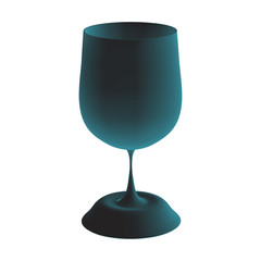 3D image of a blue glass. vector illustration