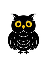 Halloween owl icon or logo in modern line style. Vector illustration.