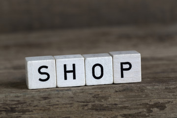 Shop, written in cubes
