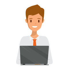 Business people to call center. Customer service character. Illustration vector.