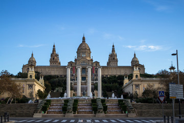 National Palace of Barcelona on mountain Montjuic