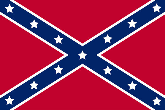 National flag of the Confederate States of America. Vector