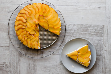 cheesecake with peach