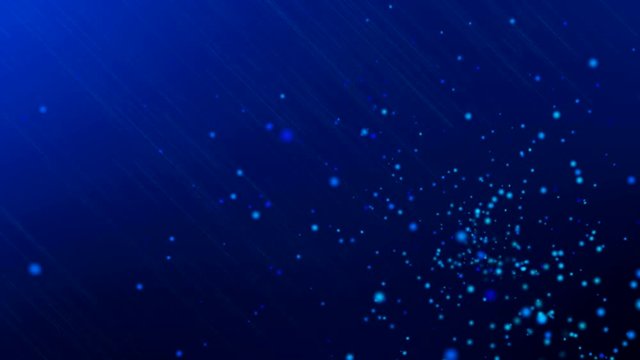 Dunkel Blauer Hintergrund mit Partikel Effekt - Dynamische Partikel Animation als Hintergrund Vorlage mit M&ouml;glichkeit zum loopen