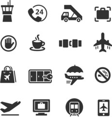Airport icons set