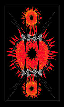 Tarot cards - back design, Devil sun