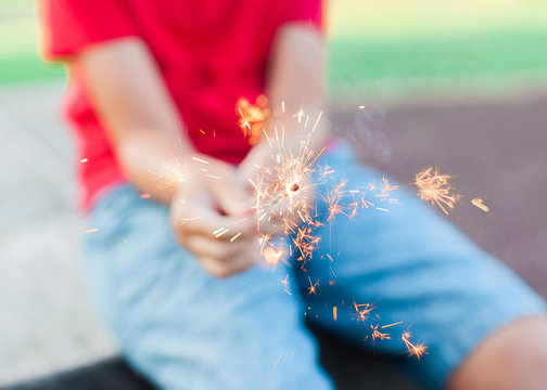 Boy Celebrating a Patriotic Holiday