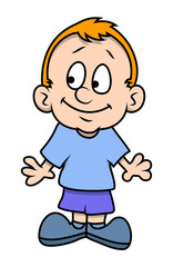 Cute Happy Boy Character