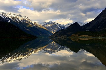 the reflection of mountains