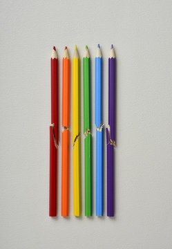 Rainbow flag pencils