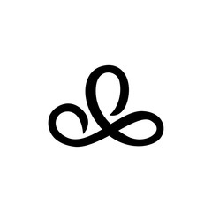 black thin line hand fidget spinner logo. concept of very popular toy gadget for kids or best thing for hyperactivity child. line art style trend logotype graphic