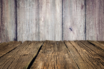 Vintage wooden table, empty.