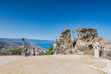 Vista panoramica di Capo d'Orlando dai ruderi del castello, provincia di Messina IT	