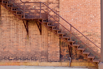 Iron fire escape on a nineteenth century building