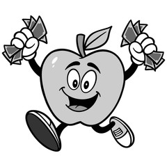 Apple with Money Illustration
