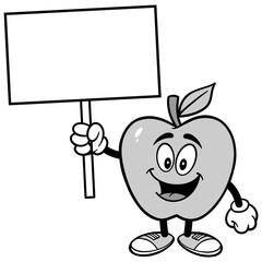 Apple with Sign Illustration