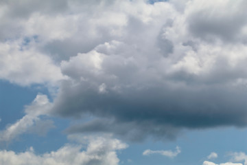 Fototapeta na wymiar Blue grey altocumulus cloudscape with puffy clouds