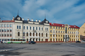 Fototapeta na wymiar City street in Pskov,
