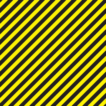 Seamless chevron diagonal black and yellow warning stripes background