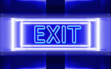 neon sign of exit