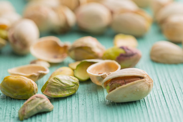Dried pistachio nuts.