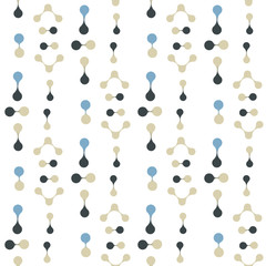 Flat multicolor molecules seamless pattern
