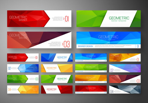 16 Web Banners with Gemetric Elements
