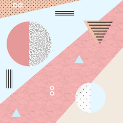 Geometric seamless vector pattern in memphis style