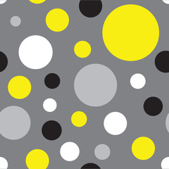 Seamless Black Yellow Grey Dots