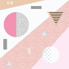 Geometric seamless vector pattern in memphis style