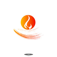Logo flame of fire. Element for design. Vector illustration.