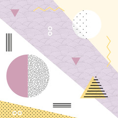 Geometric seamless vector pattern in memphis style