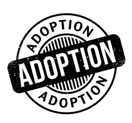 Adoption rubber stamp. Grunge design with dust scratches. Effects can be easily removed for a clean, crisp look. Color is easily changed.