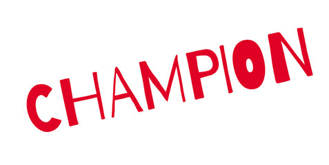 Champion rubber stamp. Grunge design with dust scratches. Effects can be easily removed for a clean, crisp look. Color is easily changed.