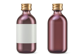 Pharmaceutical bottles with label and empty, 3D rendering