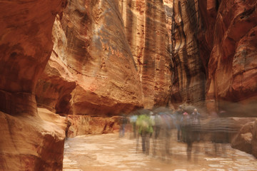 Canyon Siq - the natural narrow passageway to Petra