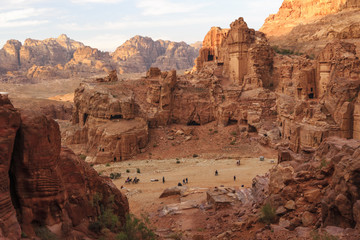 The ruins of the ancient civilization in Petra, Jordan